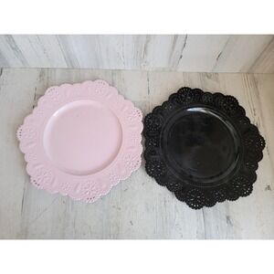 Ashland‎ Halloween pink black laced plate home decor set kitchen unique